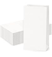 SHOPDAY Paper Lunch Bags 4lb 100 Pack White Paper Bags 5x2.95x9.45" Recyclable Kraft Sack Lunch B...