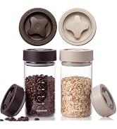 Koocovel 2-Pack 24oz Airtight Coffee Canister with Twist Seal Lid, Glass Coffee Bean Storage Cont...