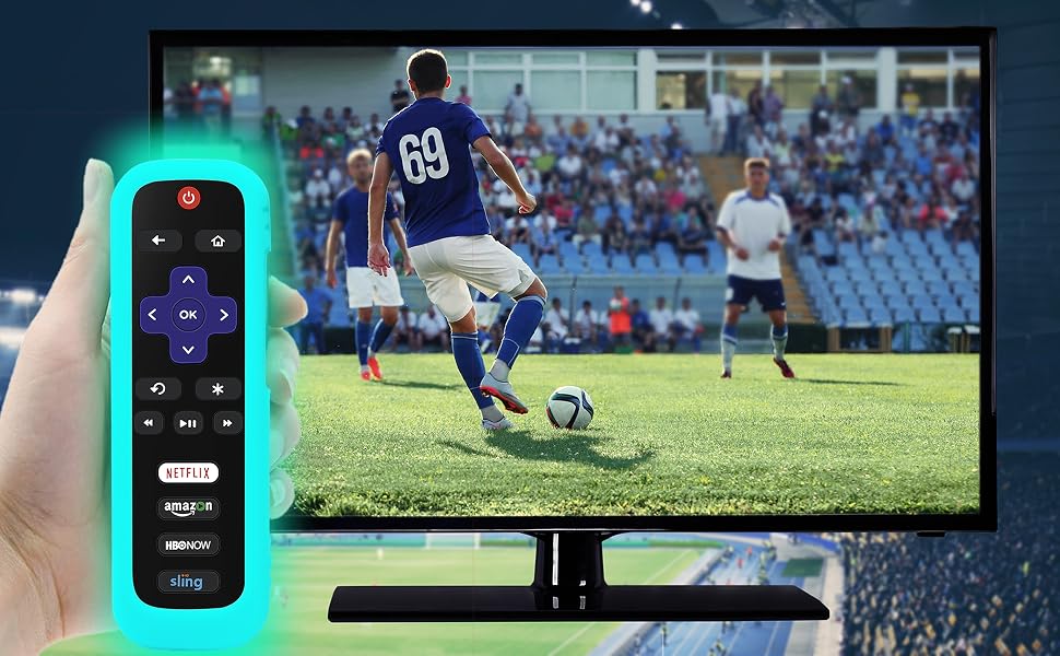 roku remote cover case glow in the dark tv tcl tlc roko rem0te ruko roco rolu rukuo ruku hisense