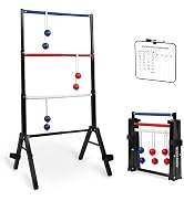 Outdoor Games Ladder Ball Set - Patented Assembly Free Portable Ladder Toss - Steel Frame Include...