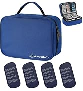 Glucoracy Insulin Cooler Travel Case, Large Medication Cooler Bag with 4 Reusable Ice Packs for I...