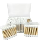 1000 Count Bamboo Cotton Swabs for Ears, 500 Count Pointed Double Tips and 500 Count Round Double...