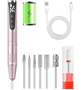 Makartt Cordless Nail Drill for Beginners: 35000RPM Portable E-File, Pink