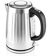 OVENTE 1.7L Stainless Steel Electric Kettle, 1750W Power, Silver KS711S | Fast Boiling Heater, BP...