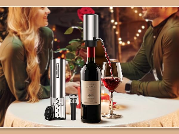 Electric Wine Opener Set, 4 in 1 Electric Wine Bottle Opener