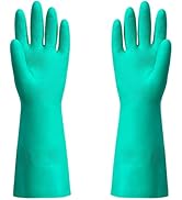 ThxToms Chemical Resistant Nitrile Gloves, Resist Household Acid, Alkali, Solvent and Oil, Latex ...