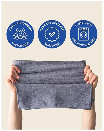 Ultra Absorbent Microfiber | Safe on Delicate Surfaces | Lasts 1200+ Machines Washes