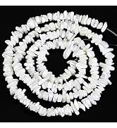 HAAMIIQII 5-8mm Natural White Mother of Pearl Shell Chips Beads Irregular Chip Stones Loose Gemst...