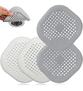 4 Pack Drain Hair Catcher Durable Silicone Hair Stopper Shower Drain Covers with Suction Cup, Sho...