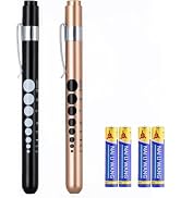 LUCXXI Pen Lights for Nurses Doctors, 2 Pack Reusable Medical PenLight with Pupil Gauge and Ruler...