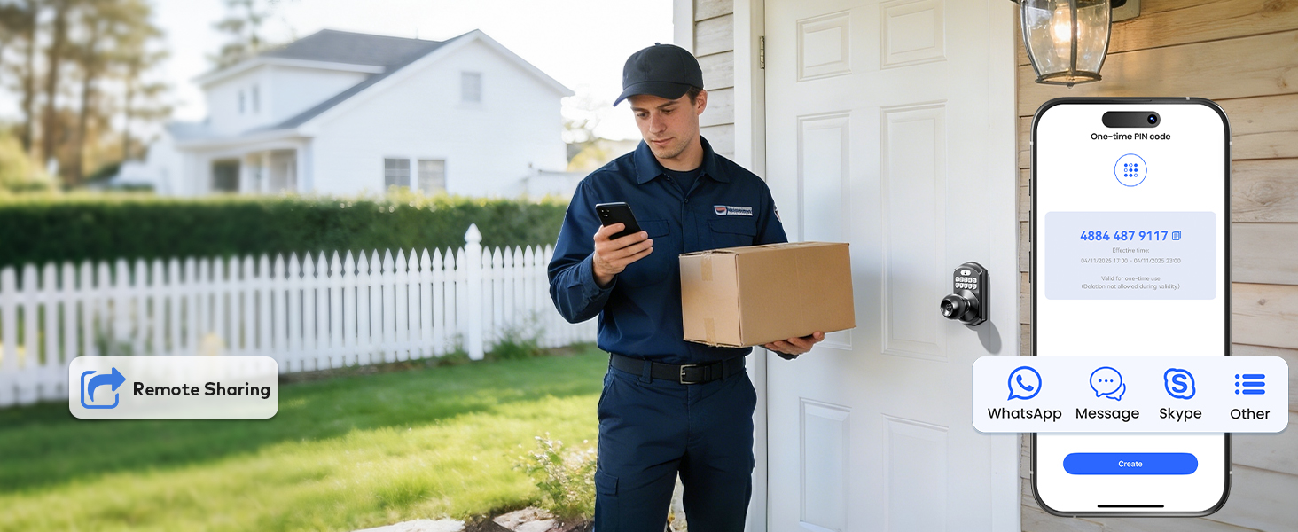 Provides secure, one time use access for visitors or deliveries, expiring automatically after use