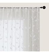 Aiyufeng White Sheer Curtains Tiers 36 Inchs Long 2 Panels Set for Bedroom Bathroom,Soft Airy Lig...