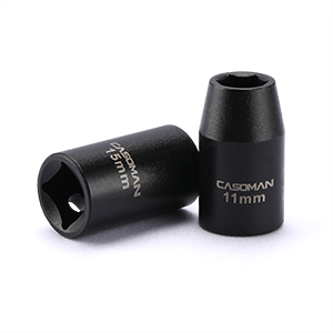 Permanent high visibility laser etched size marking on each socket for quick size selection