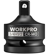 WORKPRO 3/4" F to 1/2" M Impact Socket Adapter, Cr-Mo Steel, Socket Adapter Set for Impact Driver...