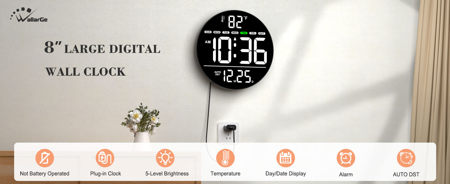 large digital wall clock