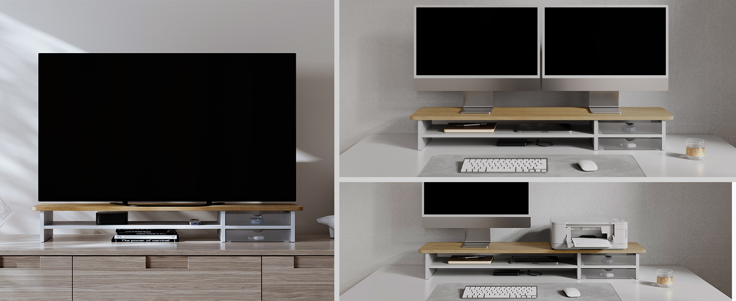FENGE - This desktop organizer stand can be used as a monitor stand riser,printer stand,TV stand