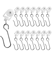 ARTiFiXPRO 15 Sets Ceiling Curtain Track Roller Hooks Dual Wheel Stainless Steel Ceiling Curtain ...