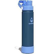 avodvo 24oz Insulated Water Bottle with 2-in-1 Straw and Spout Lid, Keeps Cold 24H, Leak-Proof, B...
