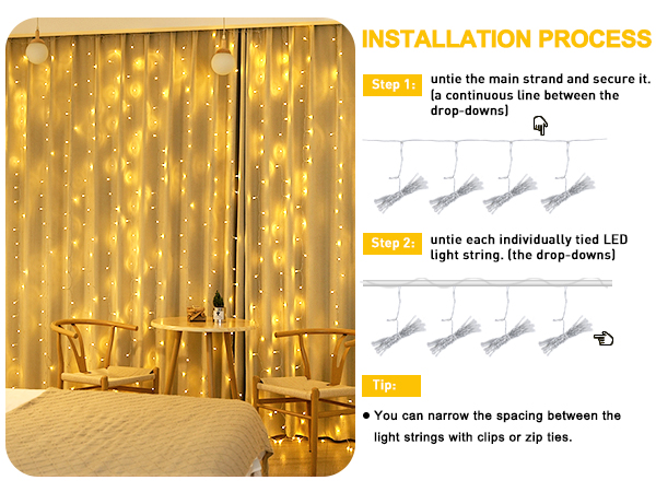 curtain lights for bedroom