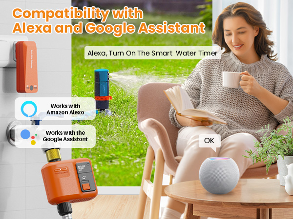 This smart hose timer works enabling voice command convenience.