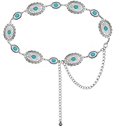 TOPACC Western Metal Concho Belt for Women Cowgirl Chain Belts for Dresses Jeans Country Concert ...
