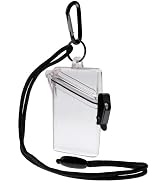 GOUDOGEDC Transparent Waterproof ID Card Badge Holder with Lanyard and Keychain, Vertical Design ...