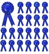 Nicunom 20 Pcs Blank Award Ribbons, Blue Prize Ribbons DIY Satin Recognition Participation Ribbon...