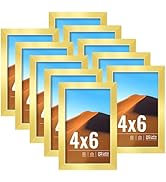 LaVie Home 4x6 Picture Frame Gold Set of 10, Display 4 x 6 Picture, Photo Frame Collage for Wall ...