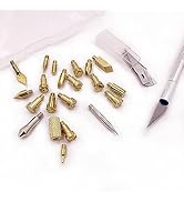 Wood Burning Tips Set with Carving Pen, 27pcs Wood Burning Tool Carving Iron Tip for Wood Pyrogra...