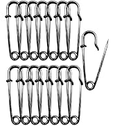 Black Safety Pins Large,55mm/2.17" Large Safety Pins Pack of 15Pcs Heavy Duty Big Safety Pin for ...