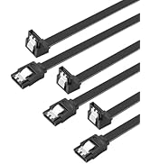 Menewstart SATA Cable V3.0, 3 Pack SATA Cable III 6Gbps 90 Degree Right Angle with Locking Latch ...