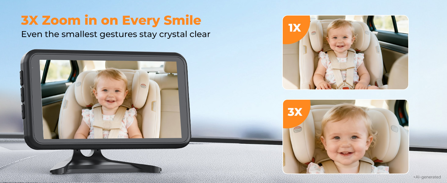 Baby Car Camera Rear-Facing Mirror Monitor Backseat