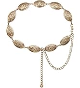 TOPACC Western Metal Concho Belt for Women Cowgirl Chain Belts for Dresses Jeans Country Concert ...