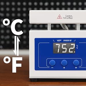 The WEP 946D-IV’s screen shows the real-time temperature and supports °C/°F conversion.