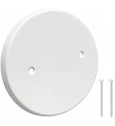 Round Cover Plate for 3-1/2inch Electrical Box (Screw Distance 2-3/4”), Blank Metallic Plate for ...