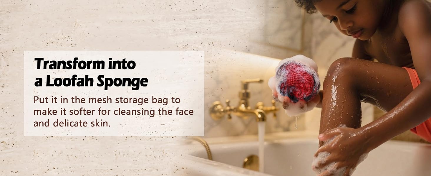 Put it in the mesh storage bag to make it softer for cleansing the face and delicate skin.