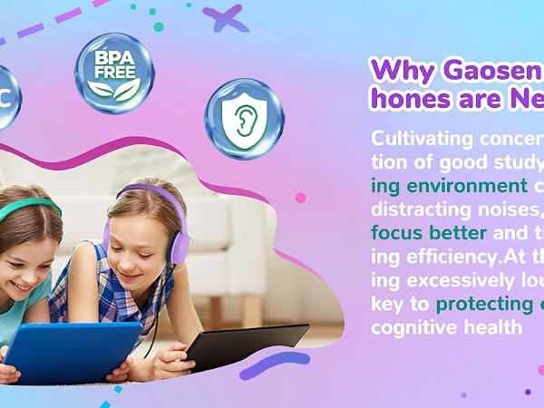 Gaosen kids headphones for students