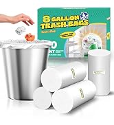 T.FORING Medium 8 Gallon Trash Bags Unscented, 0.94 Mil, Clear, 120 Count | 30 Liter Garbage Bag,...