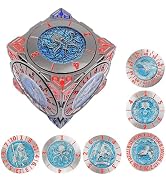 YVBBHE Metal Cube Spinner DND Dice, Polyhedral Role Playing 7 in 1 D&D Mystery Dice for Dungeons ...