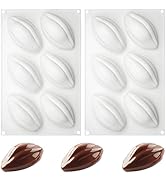 Cocoa Beans Silicone Molds for Mousse, Set of 2, Nonstick Baking Chocolate Molds for Cake Ice Soap