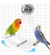 Jevnd Bite-Resistant Acrylic Rocking Bird Nail Trimming Perch Stand Easy to Clean, Interactive Bi...
