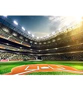 BELECO 7x5ft Fabric Baseball Backdrop Baseball Field Stadium Photography Backdrop for Baby Shower...
