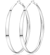 Senteria 5MM Wide 925 Sterling Silver Hoop Earrings for Women Hypoallergenic Extra Large Silver H...