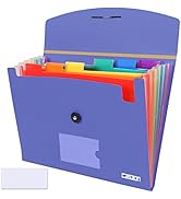 7 Pocket Accordian File Folders, Expanding File Folder A4 Letter Size Paper Portable Document Org...