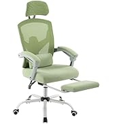 DUMOS Home Office Desk Chair with Footrest, High-Back Mesh Rolling Swivel Reclining Chairs with W...