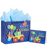 Loveinside Birthday Gift Bag for Boys, Medium Bag with Tissue Paper, Greeting Card and Tag, Three...
