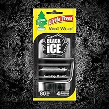 Little Trees Black Ice Vent Wrap air freshener 4 pack