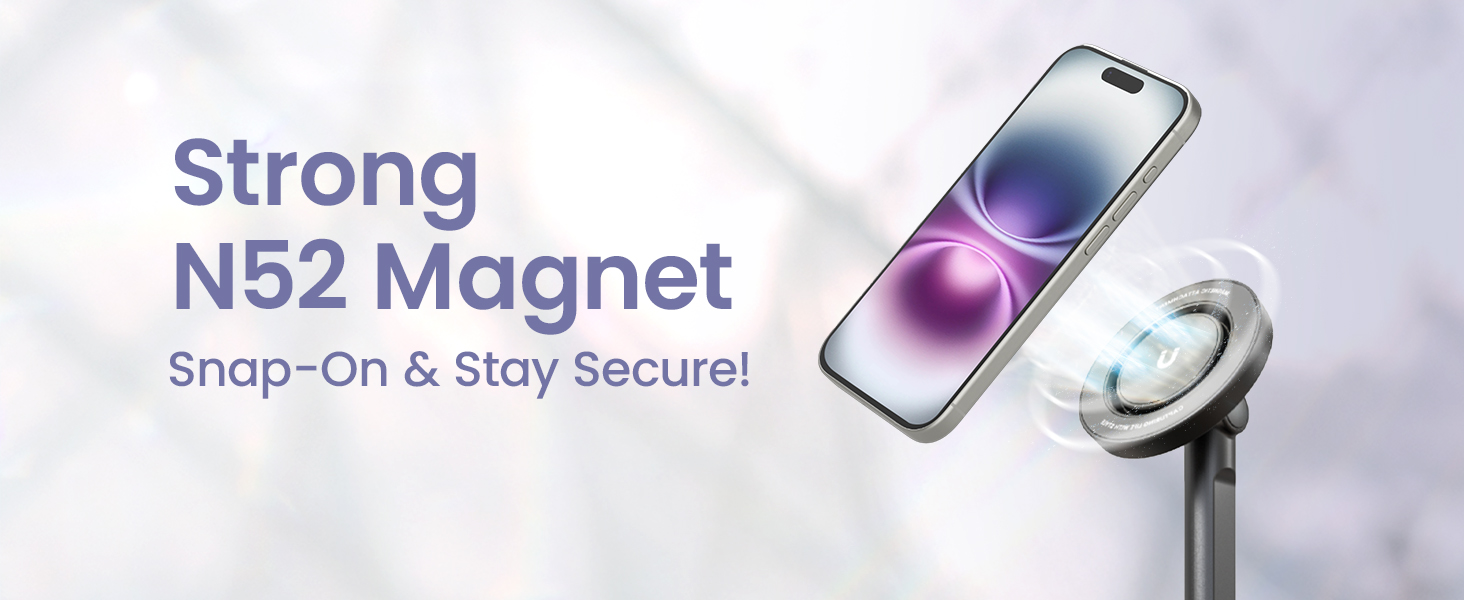 MagSafe-compatible phone stand with tripod