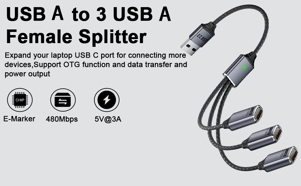 usb a splitter cable
