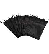 JJLFresheners 10 Pcs Black Sunglasses Eyeglasses Drawstring Cloth Pouch Bag Men's Eyeglass Cases ...